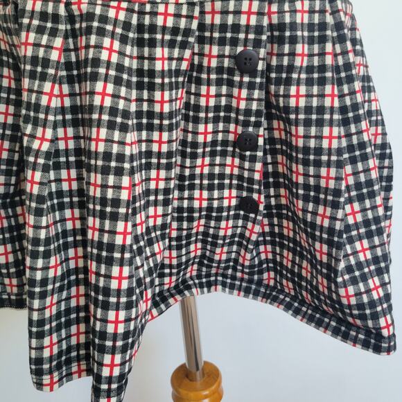 Vintage Y2K School Girl Plaid Skirt 90s Clueless Black Button Front Women Medium - Picture 6 of 10